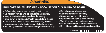 Picture of DECAL, WARNING, OCCUPANT